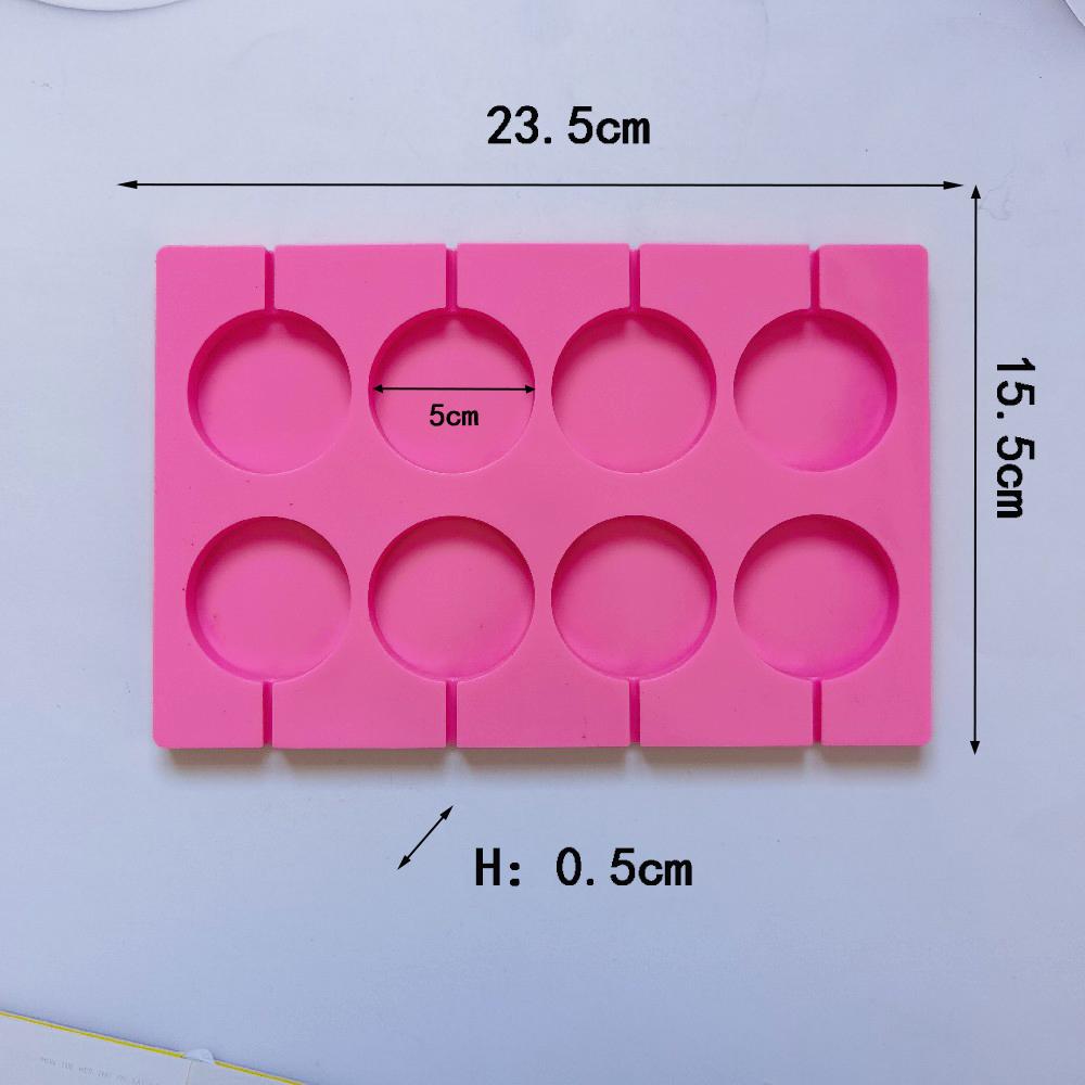 8-Cavity Round Silicone Lollipop Candy Mold Homemade Kids Cake Chocolate Cookies Mould Baking Pastry Decorating Tools