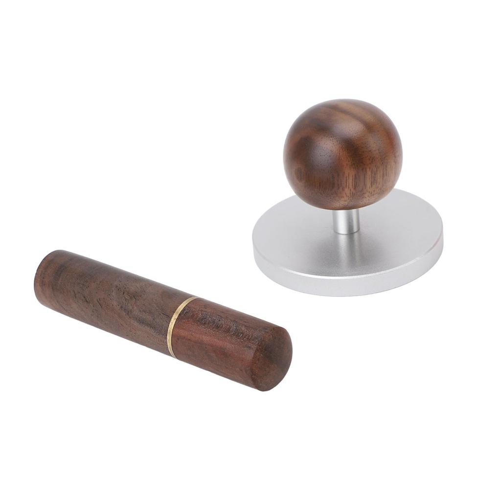 Coffee Tamper Coffee Distribution Tool with Wooden Round Handle Stainless Steel Base