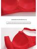 Roter Spitze Plus Size Drahtloser Dünnkorb-BH mit stilvollem Rücken
