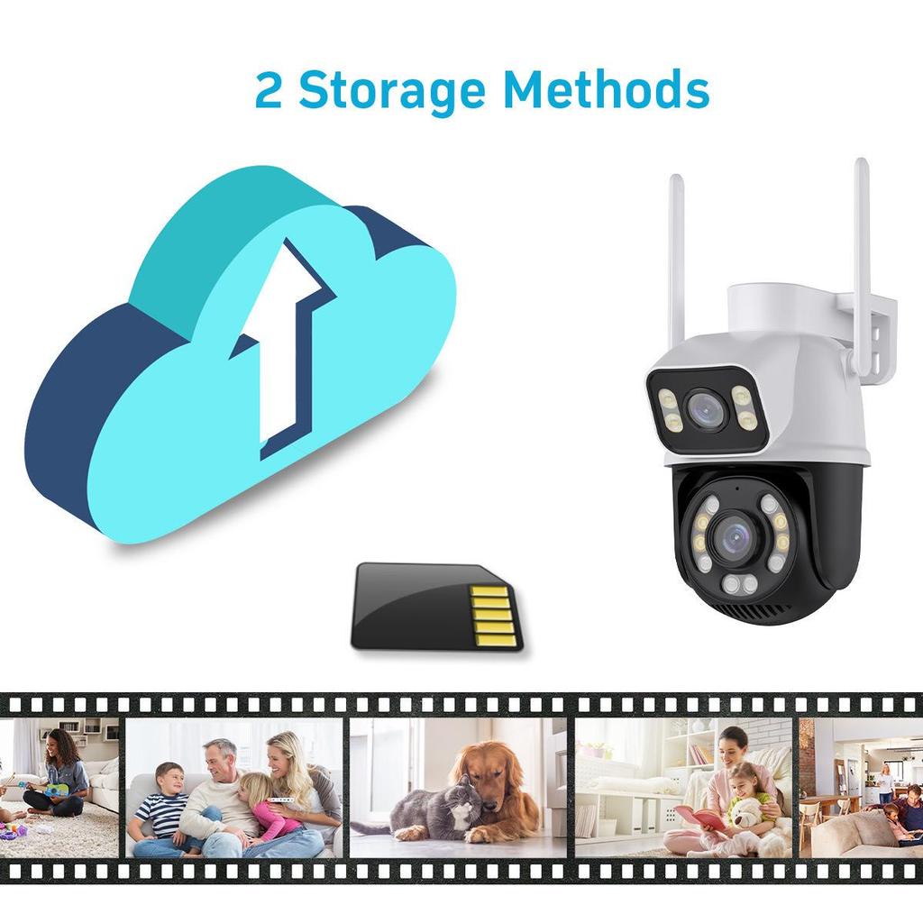 ICSEE A25 Smart Outdoor PTZ Camera with HD Wireless Binocular, Mobile Remote, Full-Color Night Vision