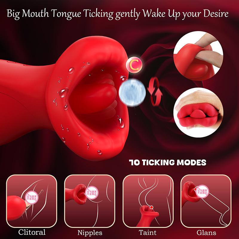 International Adult Erotic Female Massager Vibrator with Sucking and Licking Functions