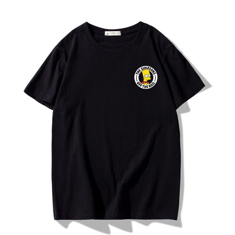 Simpsons Fun Printed Tshirt Unisexs Fashion Trend Top Unisexs and Womens Four Seasons Cotton Round Neck Short Sleeve