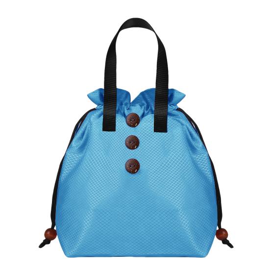 Insulated Lunch Bag Bento Storage Organizer with Drawstring Cuff Large Capacity Waterproof Bento Lunch Handbag with Handle