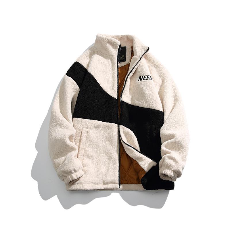 Овечья шерсть осенне-зимняя утолщенная хлопковая одежда для подростков модный бренд из овечьей шерсти модное парное пальто на молнии теплая куртка M 5744₽