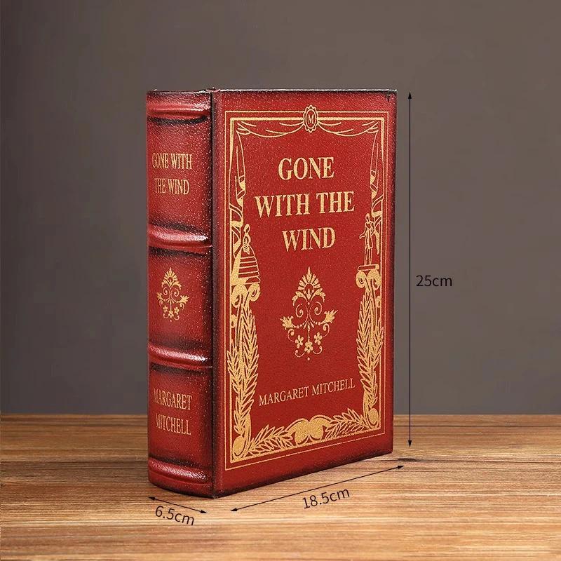 English wooden fake book Art Ornaments Luxury European retro fake book storage box Photography props home decoration Accessories