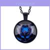 Harry Potter Hogwarts Crest Silver Necklace With Glass Pendant For Fans And Cosplay