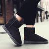 Fashion Brown Suede Men's Winter Boots Outdoor Warm Plush Snow Boots Men Fur Ankle Boots for Women Slip On Cotton Shoes botas masculino