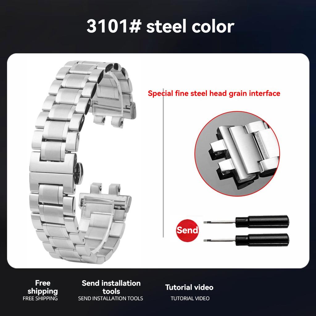B5000 Small Silver Nugget metal watchband case For Casio 3459 G-SHOCK GMW-B5000 modified Stainless steel Watch Strap accessories