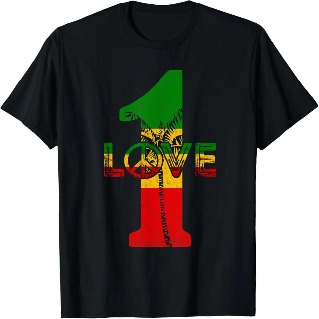 Reggae Rastafari Roots One Pride Love Reggae Music Jamaica T-Shirt,100% cotton
