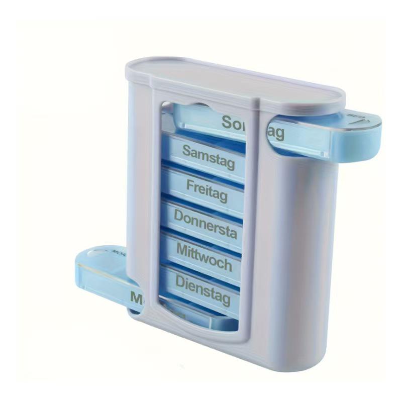 Transparent 28-Grid Detachable 7-Day Pill Box – Portable Medicine Storage and Dispenser