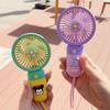 Cute USB Rechargeable Mini Fan Cartoon Portable Silent Handheld Fan for Students Dormitory Girls