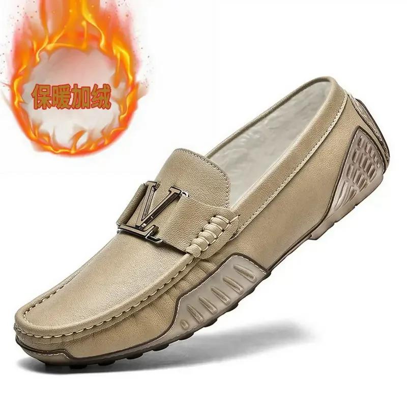 Mode Herren Lederschuhe Slipper Luxus Mokassins Hohe Qualität Flache Flats Designer Mann Männlich Herrenschuhe Flats Fahrschuhe für Herren