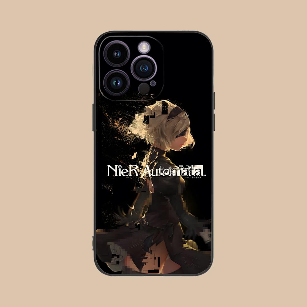 Nier 2B Automata Phone Case for iPhone 16 15 14 13 12 11 X XR XS 8 7 Pro Max Plus Mini Colour Printing Cover Cellphones Luxury