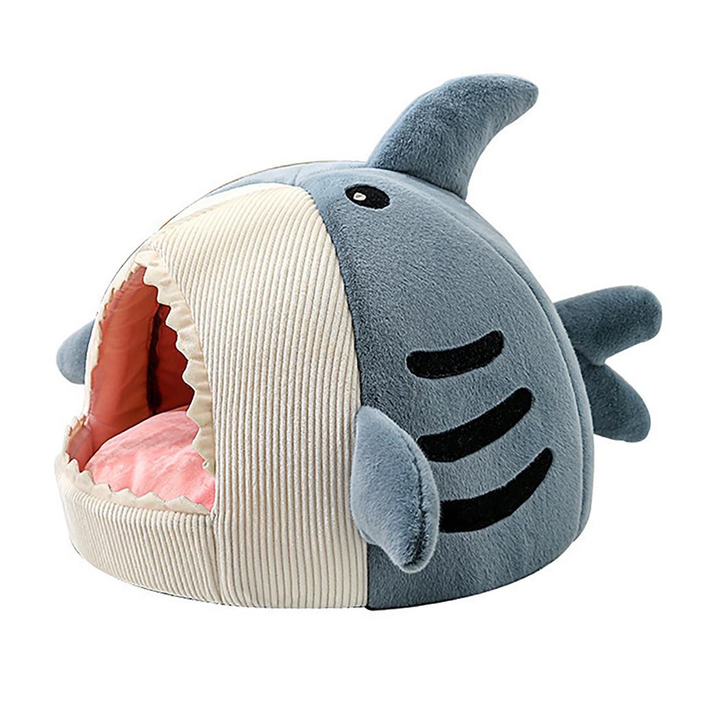 Cat Cave Bed Cat Cave Mat House Shark Shaped Warm Versatile Decorative Cozy Soft Cat Cave Bed for Dog Pet Shark Shaped Cat House
