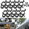 10Pcs Camping Awning Hooks Clips RV Tent Hangers Light Hanger Black Plastic Rope Clamp Tent Hooks Accessory For Caravan Camper