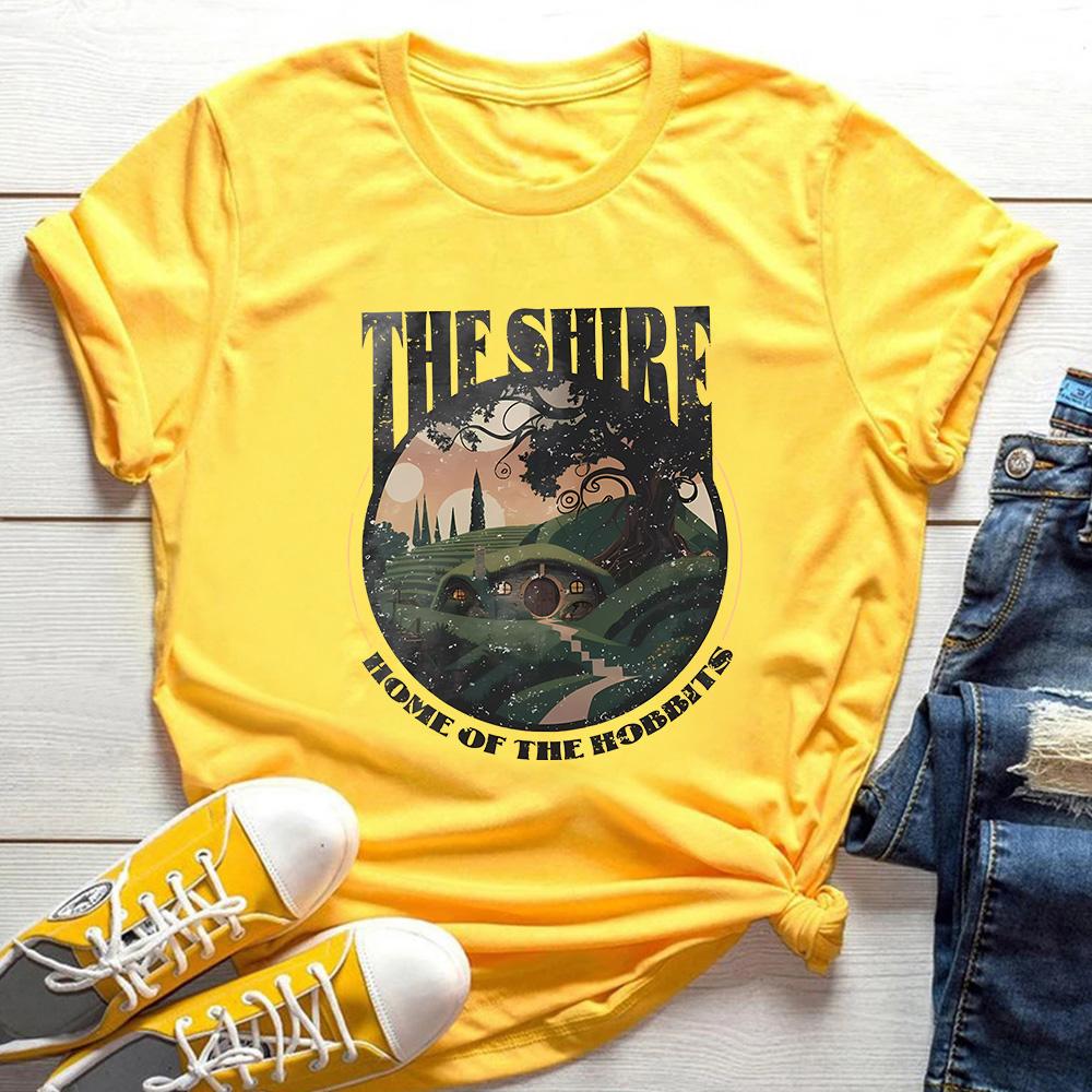 The Shire Tshirt Middle Earth LOTR Shirt The Ho Bbit Tolkien Shirts Baggins Frodo Vintage Dark Academia Clothes Bookworm Tops