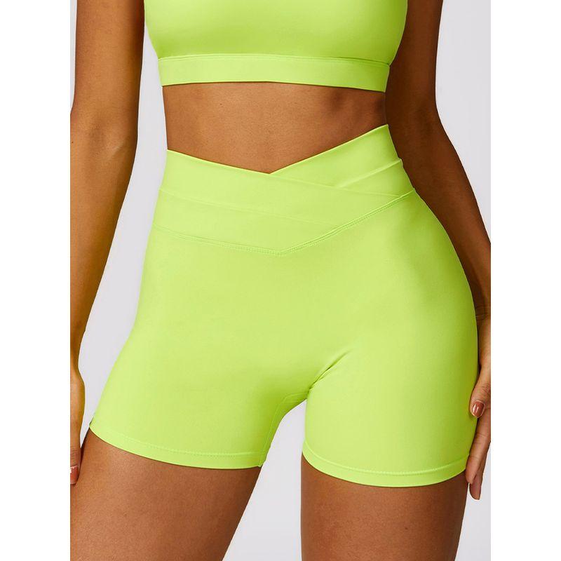 Cross V-Shaped Female High Waist Shaping Yoga Shorts
