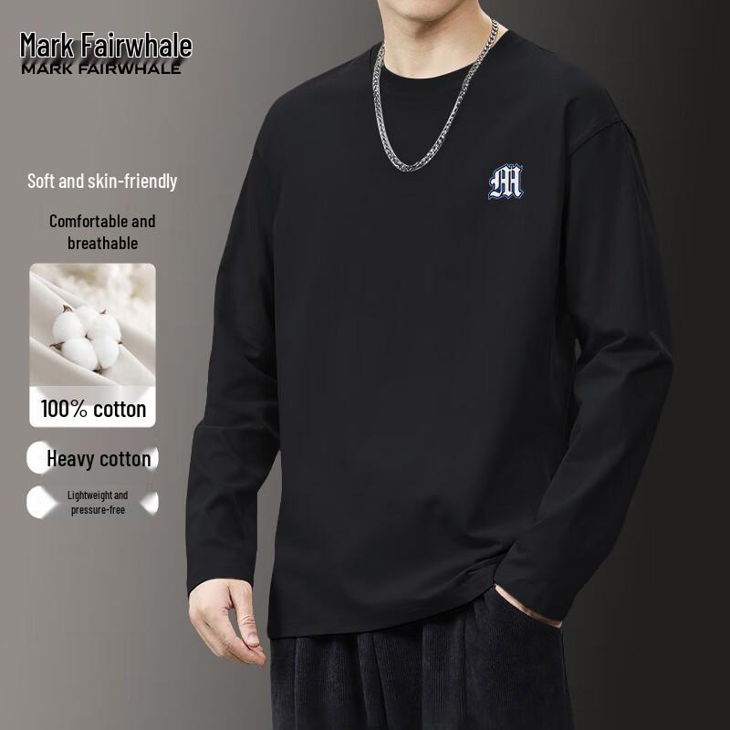 Mark Fairwhale Men's Loose Fit Long Sleeve Round Neck T-Shirt