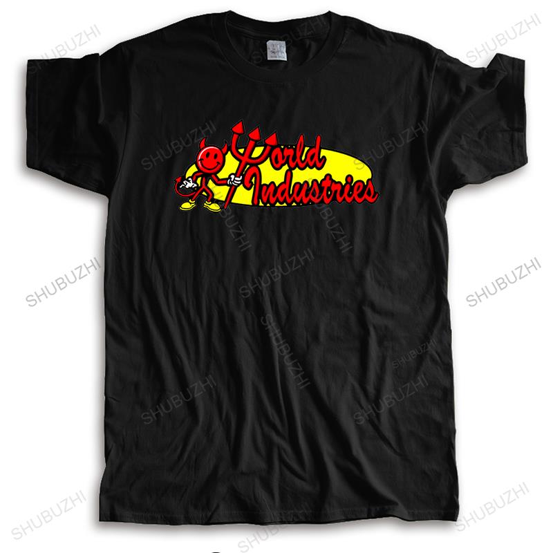GUOYAN TOP Heren T-shirt zomer mannen hoge kwaliteit T-shirt Zeldzaam WORLD INDUSTRIES SKATEBOARDING unisex merk T-shirt vintage M