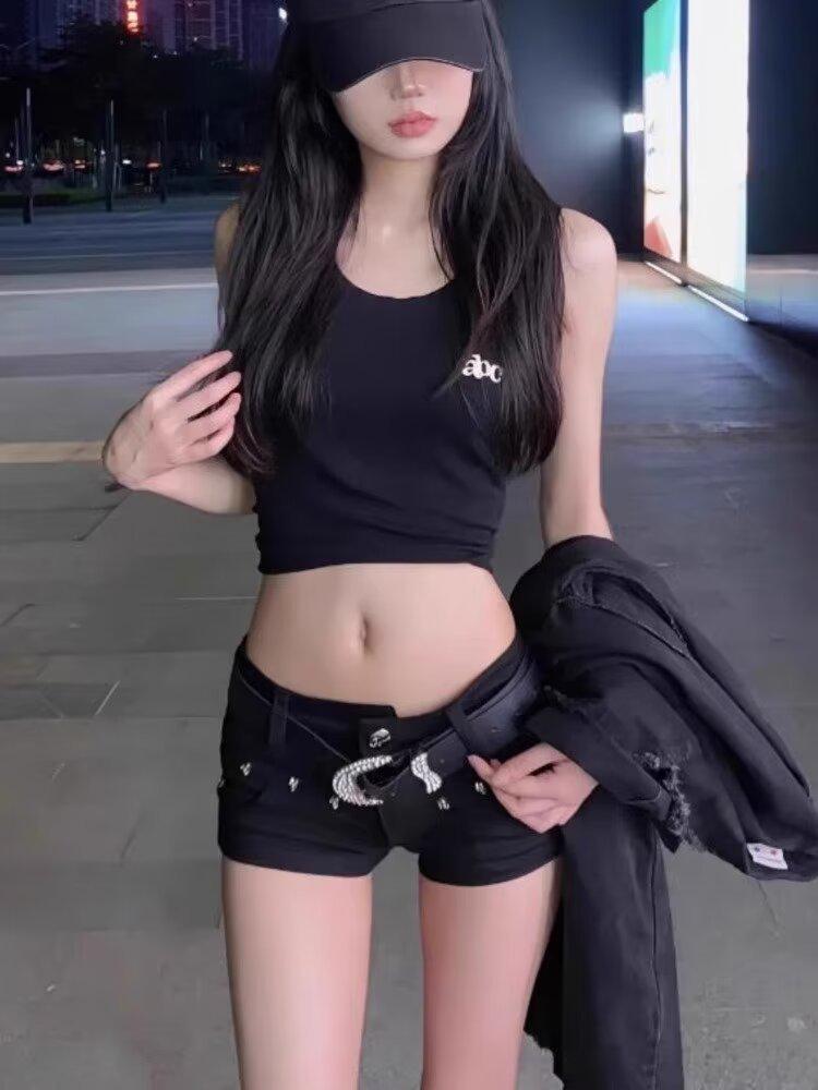 Women s Summer Low-Waist Denim Hot Shorts: Slimming Black, Sexy, Super Short 4XL