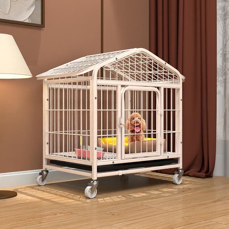 Medium & Large Dog Indoor Kennel with Full Square Tube Design and Built-in Toilet