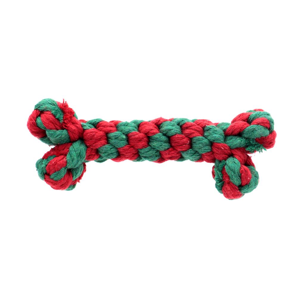 Christmas Cotton Rope Knot Toys - Bite-Resistant Teething Supplies for Dogs