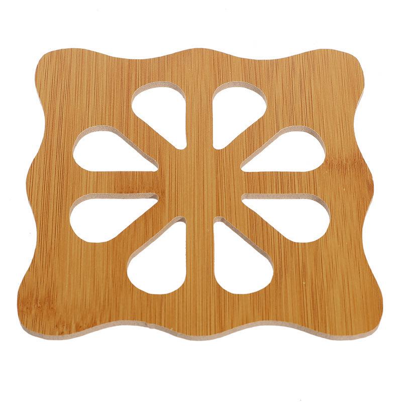 Wooden Cartoon Non-Slip Insulation Mat - Cute Coaster for Pots, Bowls, & Tea