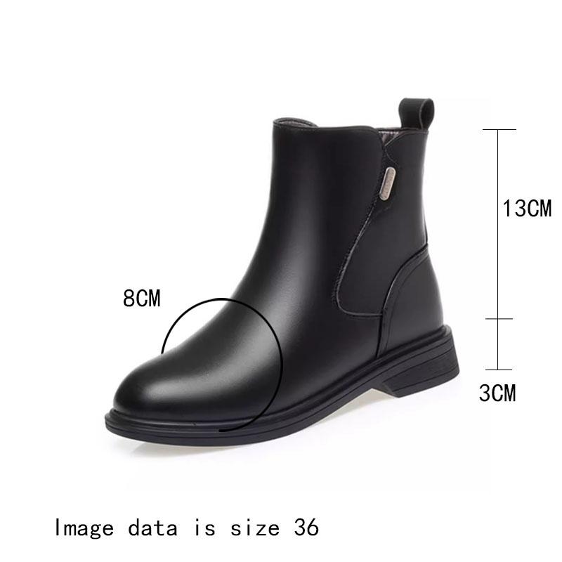 Fashion AIYUQI Ankle Boots Women Genuine Leather 2025 New British Style Women Winter Boots Wool Warm Large Size Women Motorcycle Boots
