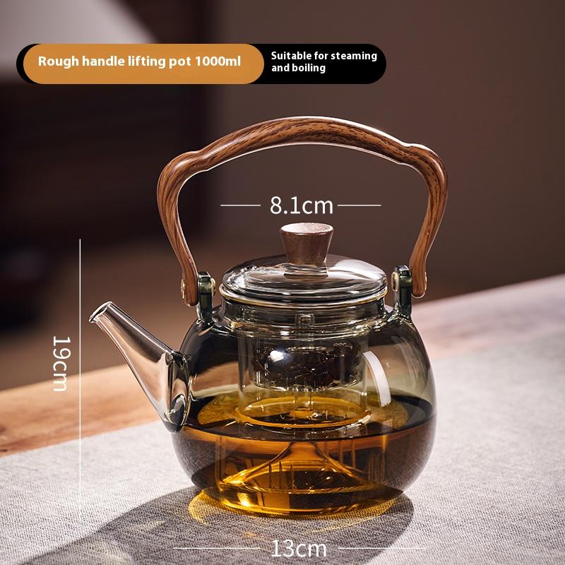 

Gieanxi Glass Teapot High Temperature Resistant Steamer Tea Separation Health Preservation Brewing Special Beam Teapot tea pot 1000ml