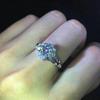 He Cheng Cross-border Full Diamond Women's Ring - Lucky Gift for Friends, Relatives, or Girlfriend