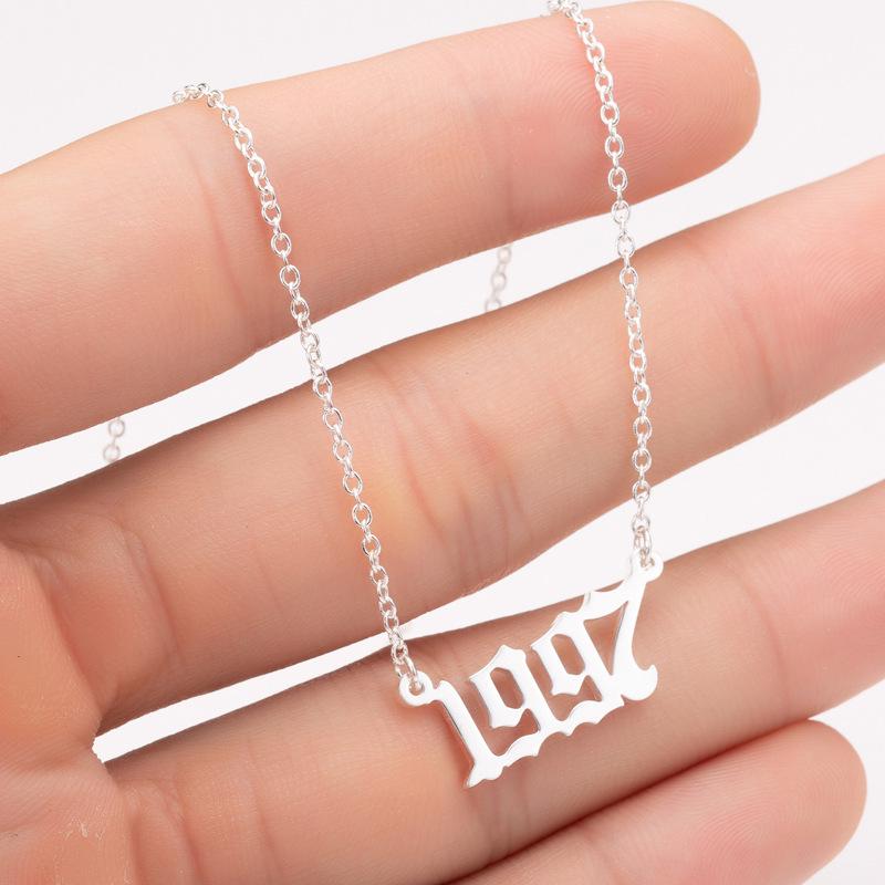 2025 Stainless Steel Year Necklace – Birthday Pendant, Bestie Gift, Versatile Slimming Chain