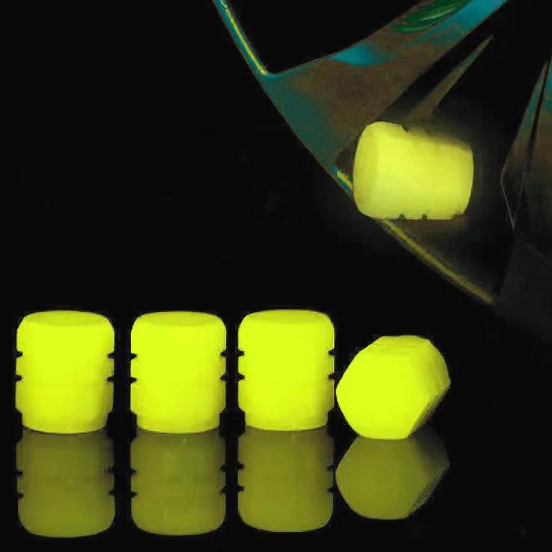 Luminous Valve Caps Fluorescent Night Car Tire Valve Caps Motorcycle Bike Glowing Decor Wheel Nozzles Tyre Cap Car Accessories Stem Caps1