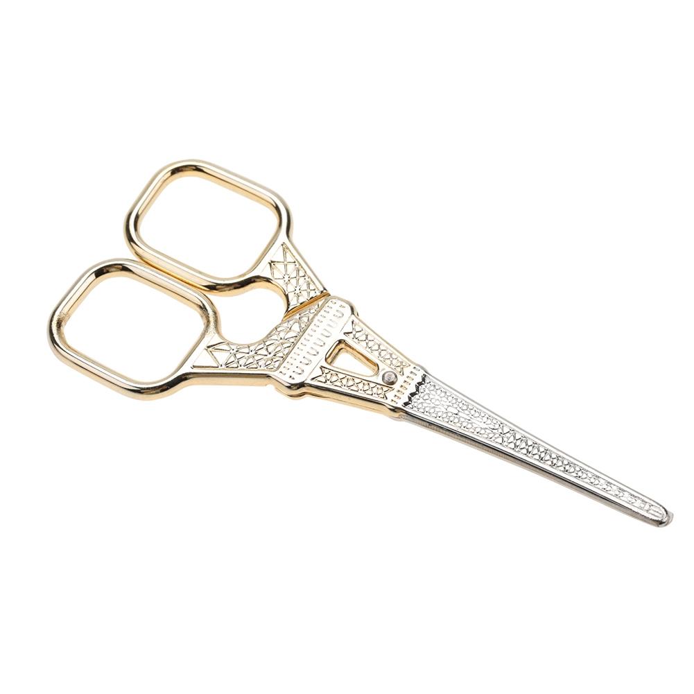 Vintage Scissors Antique Shears for Tailor Shears Fabric Nail DIY Tools Tower Shears (Gold)