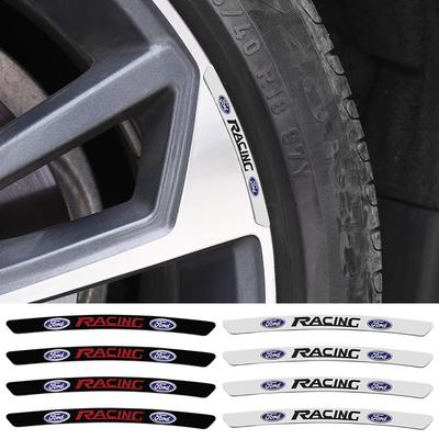 4/8pc Aluminum Car Badge Wheel Hub Rims Stickers Auto Decoration Accessories For Mustang Focus 2 3 4 Mondeo Fiesta Ecosport