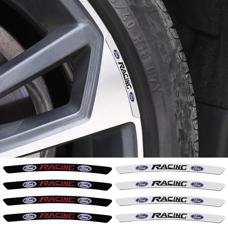 4/8pc Aluminum Car Badge Wheel Hub Rims Stickers Auto Decoration Accessories For Ford Mustang Focus 2 3 4 Mondeo Fiesta Ecosport
