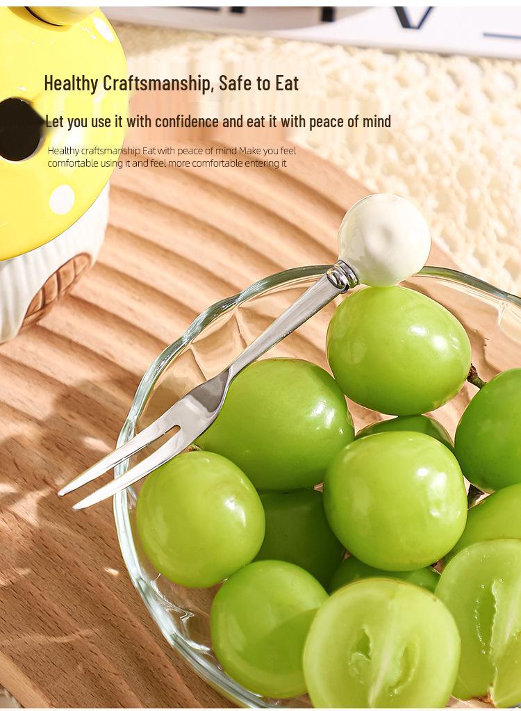 Cute Mushroom Fork Set: Stainless Steel Dessert & Fruit Picks In Jar for Kids' Safety
