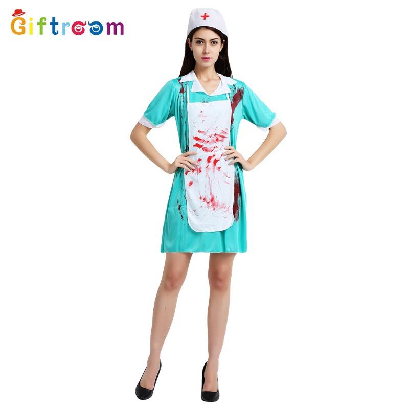 Masquerade Funny Horror Bloody Doctor Nurse Party Game Costume