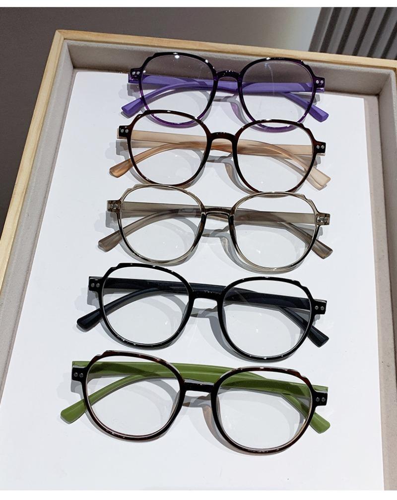 Oversized Round Anti Blue Light Reading Glasses Fashionable Versatile Presbyopia Eyewear Women Men Simple Blue Light Blocking Computer Glasses