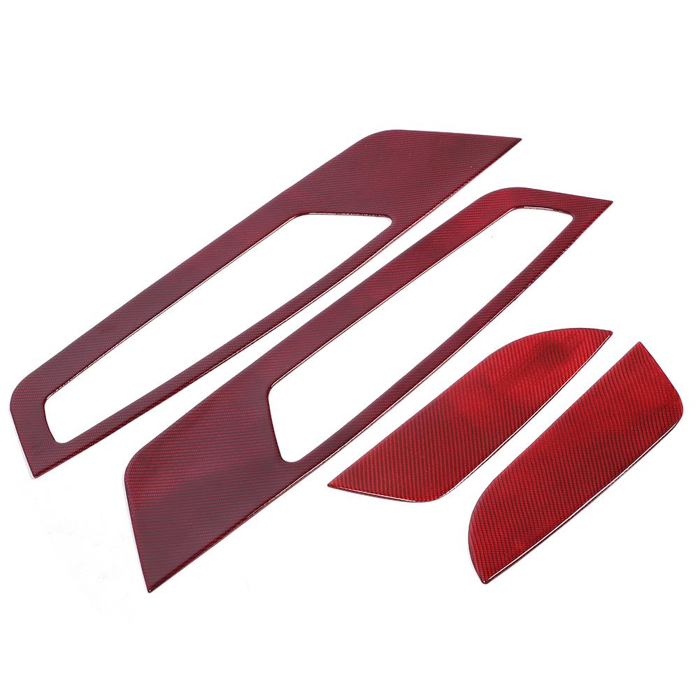 

Наклейка на внутреннюю дверную панель автомобиля, красное карбоновое волокно, подходит для Ford Mustang 2009‑2013