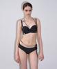 VINAJ N Chain Ribbon Halter Half-Cup Bikini Bra (Black)