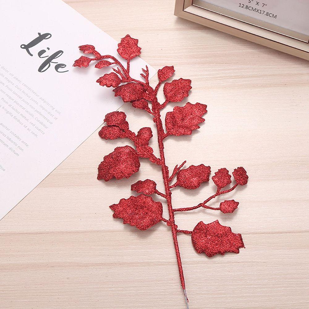 Wedding Home Glitter Glitter Leaves Christmas Tree Decor Artificial Flower Christmas Decorations