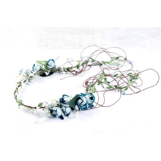 Neue Mode Böhmischer Kranz Haarband Blumenkrone Frauen langes Rattan Simulationsblume Stirnband Kopfschmuck Frühling Haarschmuck