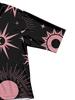 Plus size women's hooded top sun, moon and stars printed bohemian style loose slimming autumn and winter hooded coat