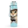 1PC Cat Breaking Through Wall Cartoon Print 750ml Color Plastic Sports Water Bottle Leakproof Flip Straw Lid Suitable for Sports Office Home Use