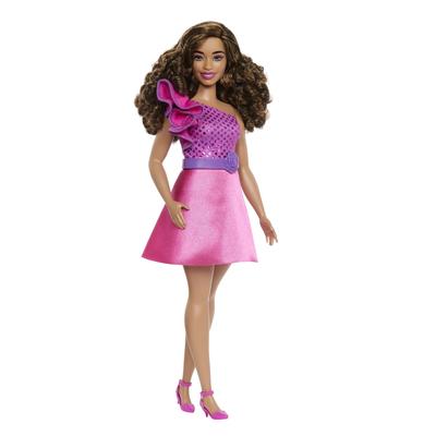 [Amazon.co.jp Exclusive] Barbie Fashionista Sparkling Pink Dress Dress-up Doll House for Ages 3 and Up Pink HRH22