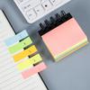 Colorful Spiral Sticky Note Paper -5 Colors, Brown Cover Self-adhesive Notebook, Compact and Portable, Suitable for Office, Home or School Use