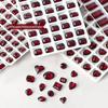 K9 Burgundy Heart & Octagon Nail Art Rhinestones - 2 Pcs