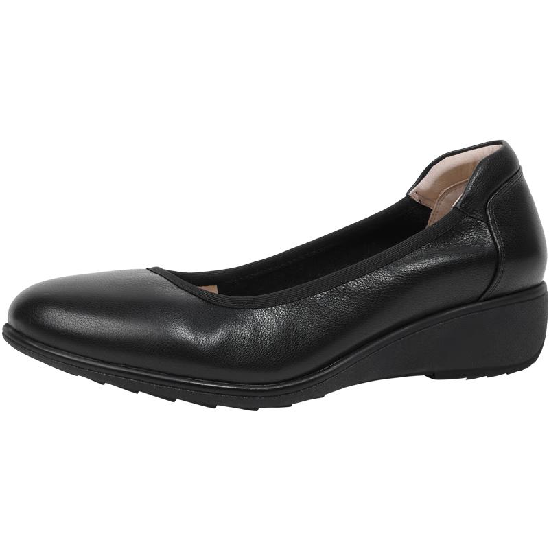 Goldlion Women s Wedge Heel Leather Slip-On Pumps EU 38