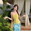 Seaside Spicy Girl Floral Jacquard Bandeau Vest & Bodycon Skirt Set - Summer 2026 Collection