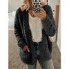 Fall Winter Women's Solid Color Woolen Fleece Warm Casual Cardigan Jacket Plus Size Top